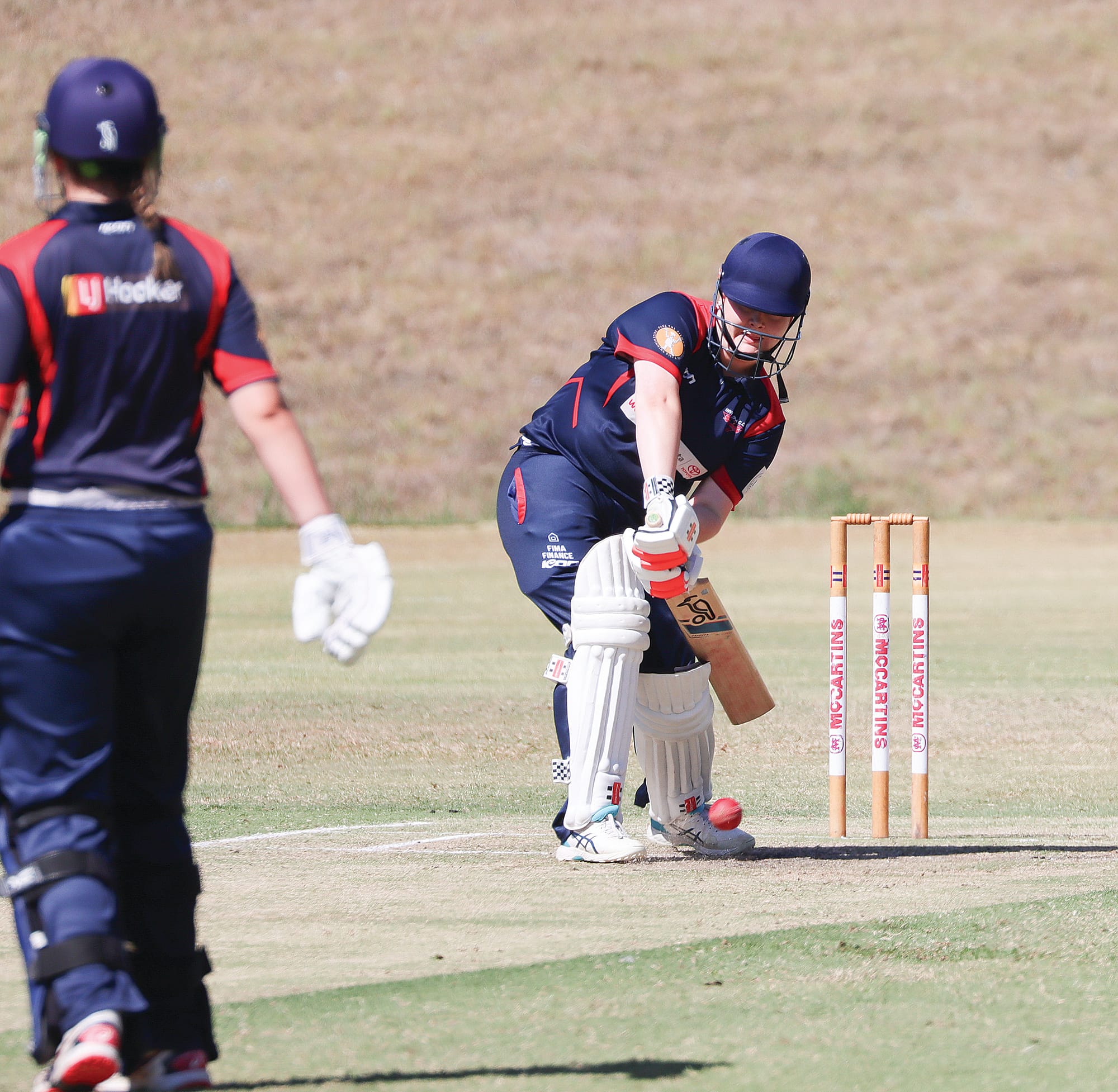 Keely&nbsp;Dennerley played it safe against some ripping bowling from the Imperials/Nerrena. W19_1025