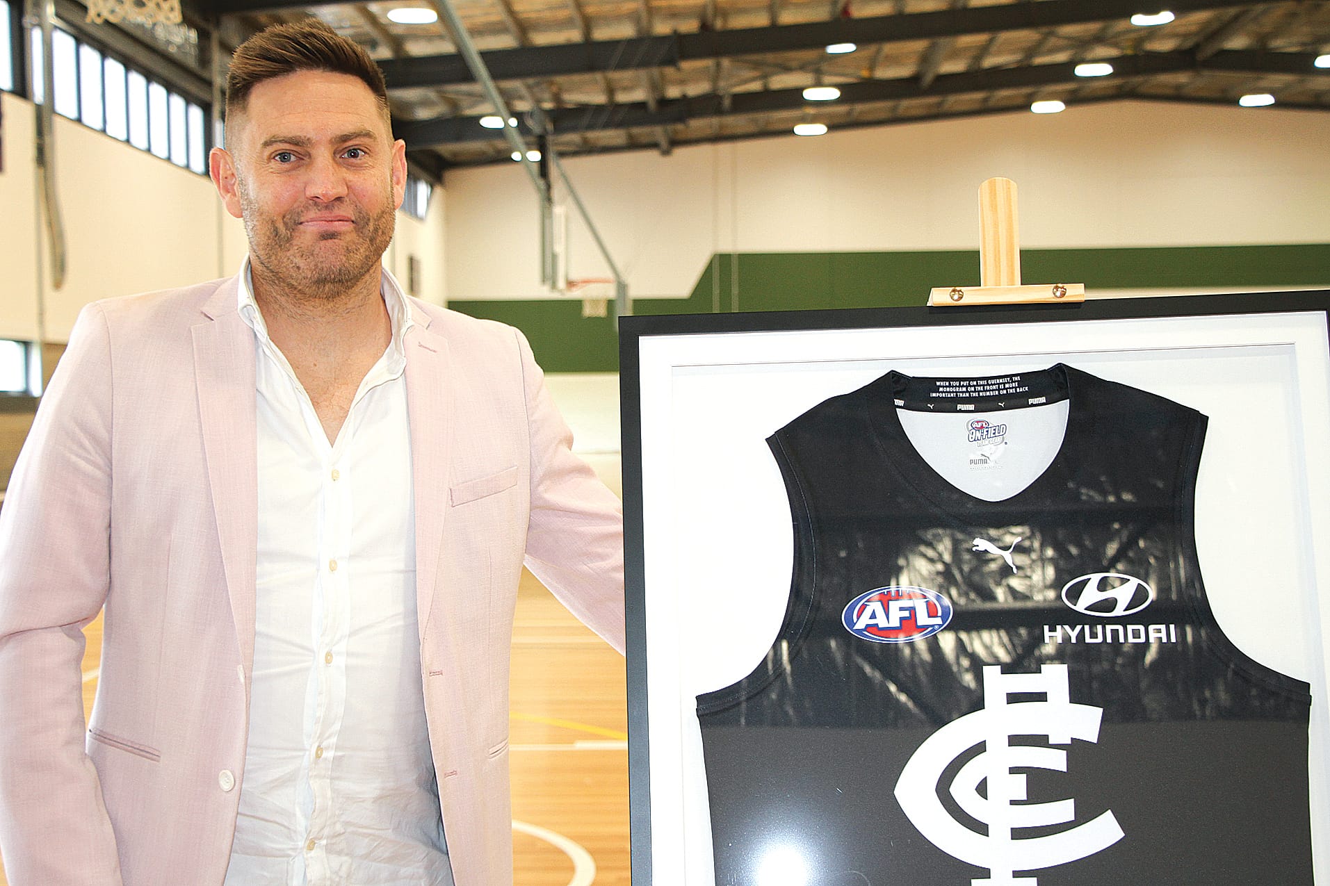 AFL footballer and former co-captain of the Carlton Football Club Sam Docherty was recognised as a Dennis Vague sporting alumni. B18_5124