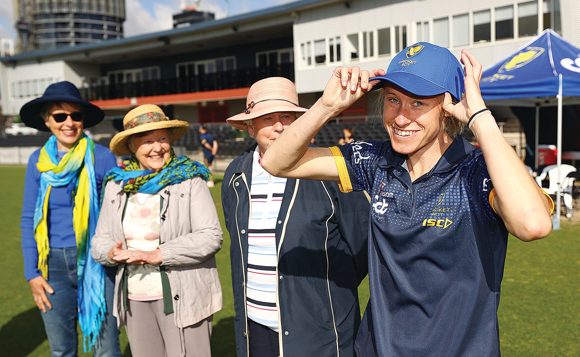 Chelsea Moscript had the support of family behind her as she played her first game with the ACT Meteors. 