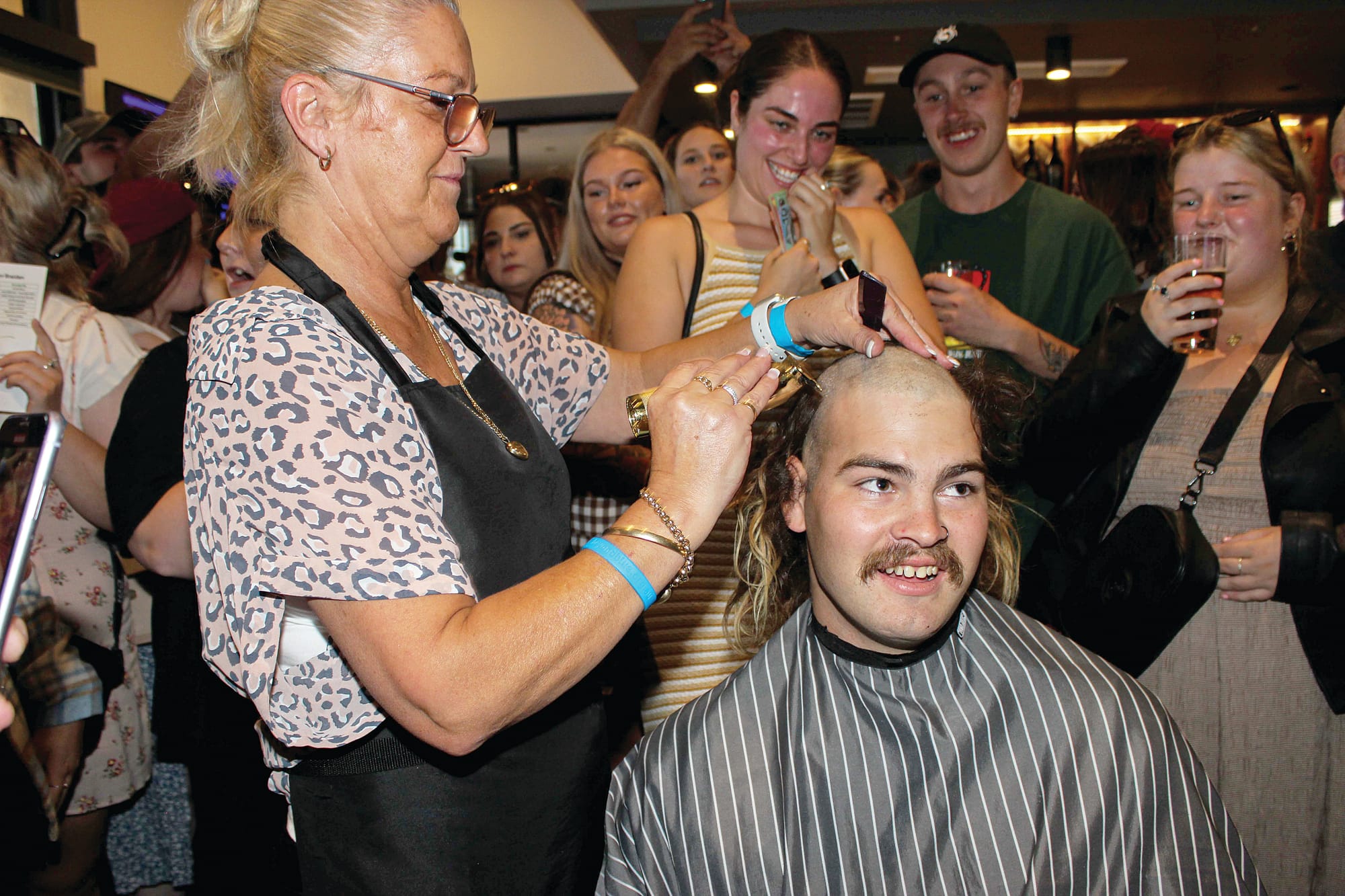 Hayden, Jack and Jack shaved their mullets in support of Beyond Blue. Photo: A.K Photography