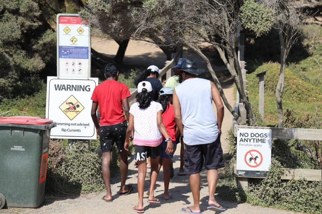 Finally, a bigger better beach warning sign at Forrest Caves