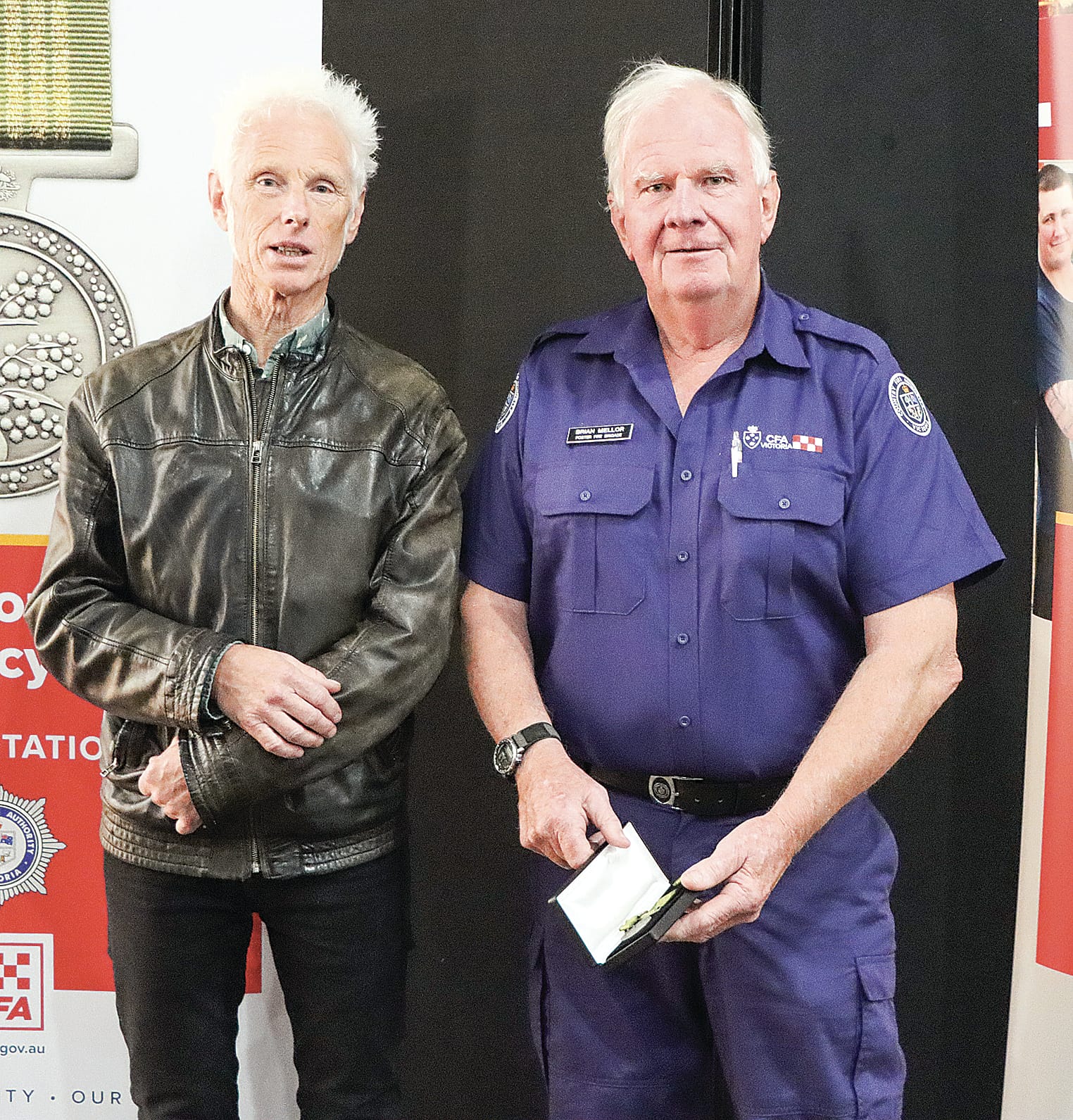 Denis McGrath and Brian Mellor of Foster Fire Brigade.A19_1623