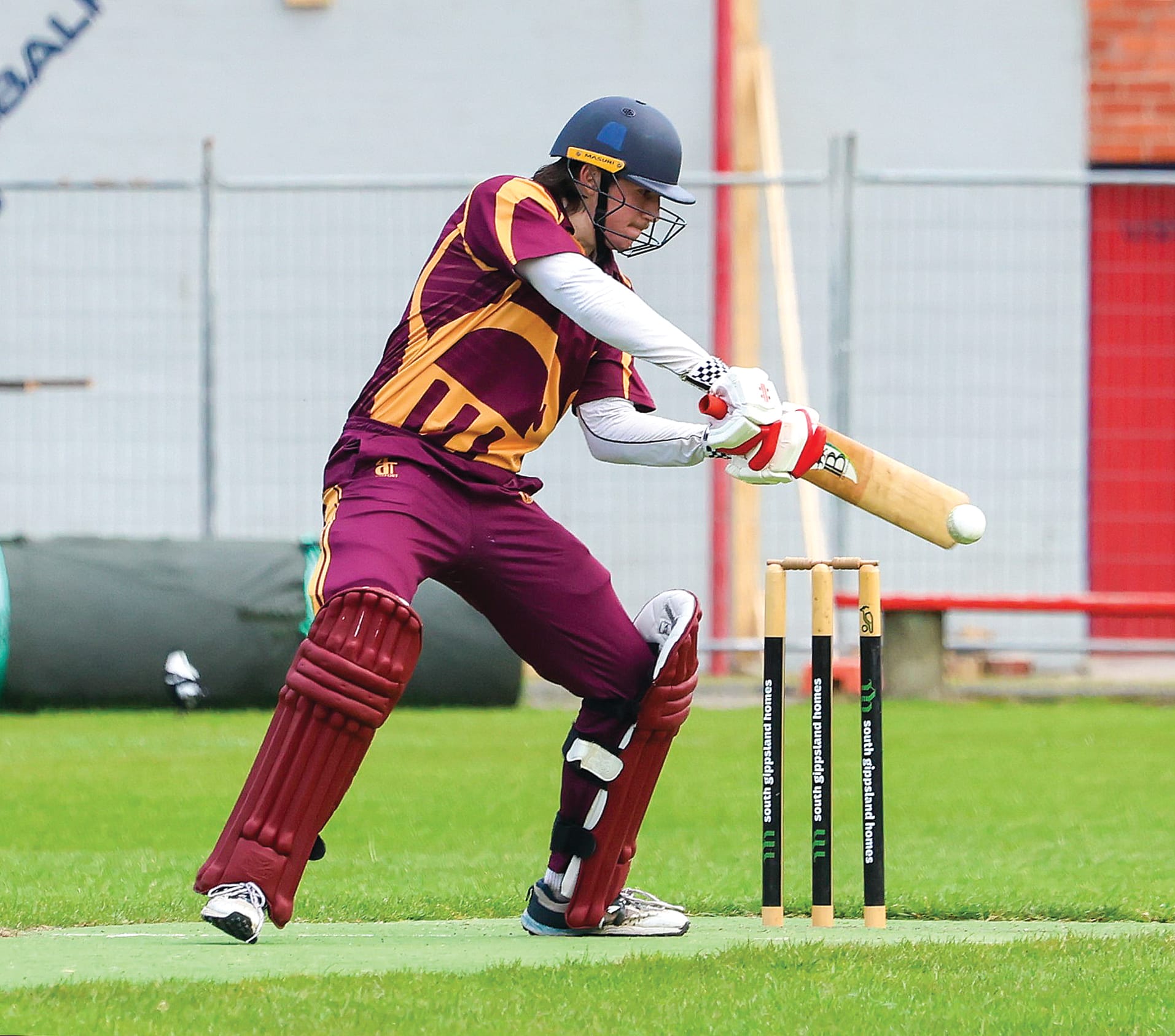 OMK B Grade Division One batsman Zavier Lamers dabs one away in a handy innings of 40 not out at Meeniyan on Saturday.