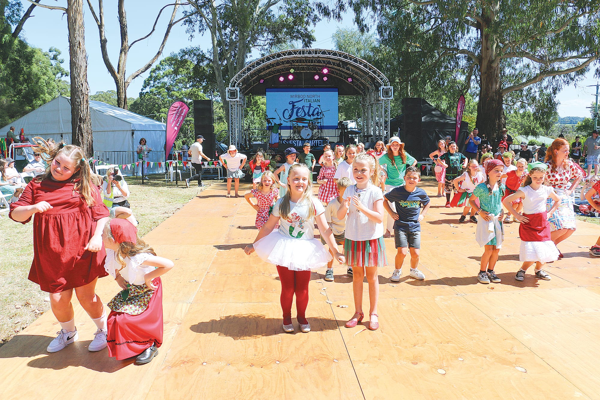 Students from Mirboo North Primary School provided entertainment at the Italian Festa on Sunday.
