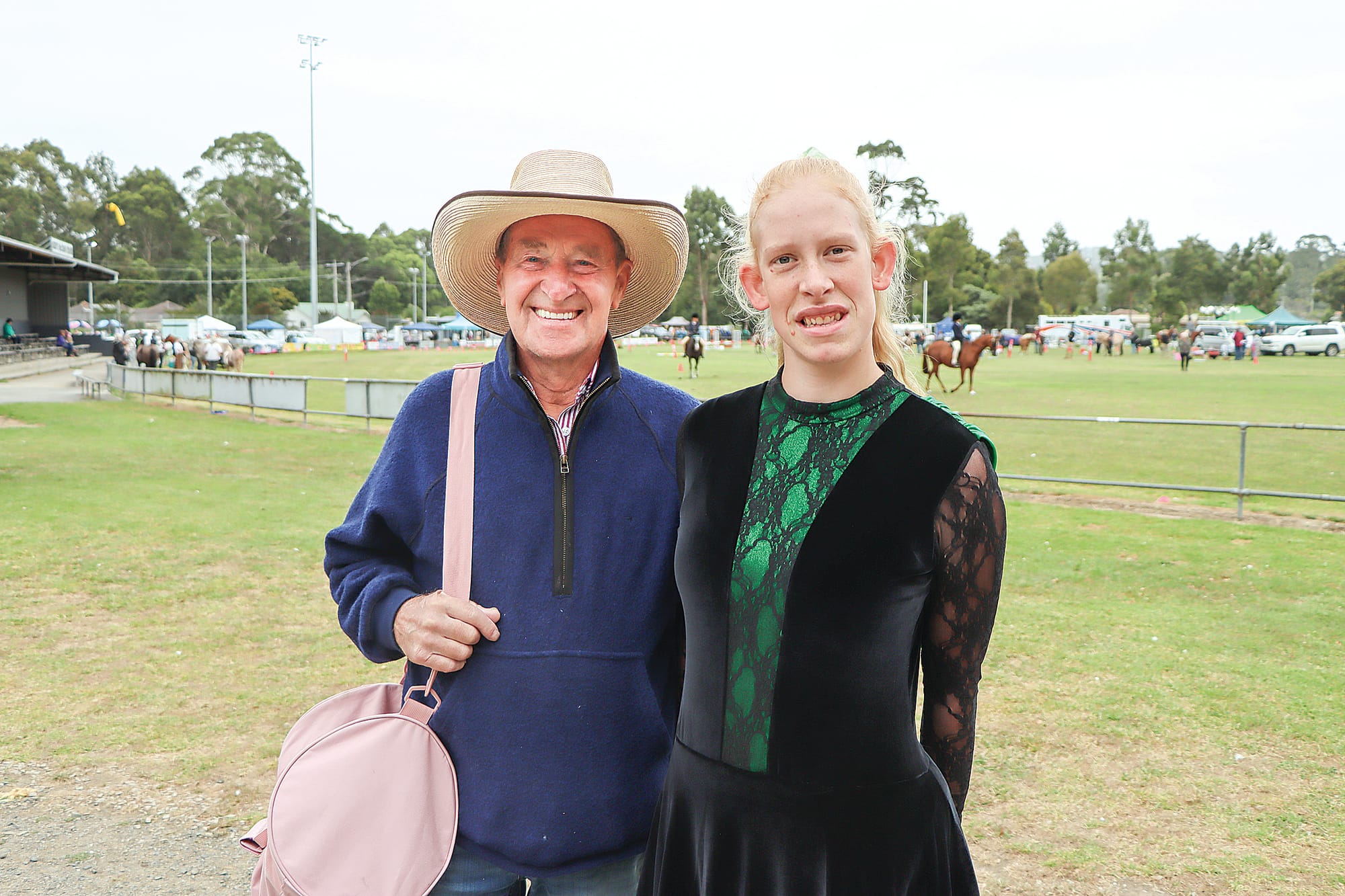 Bert Sanders and Irish dancing granddaughter Mysteeq Hoy of Warburton. A29_0924