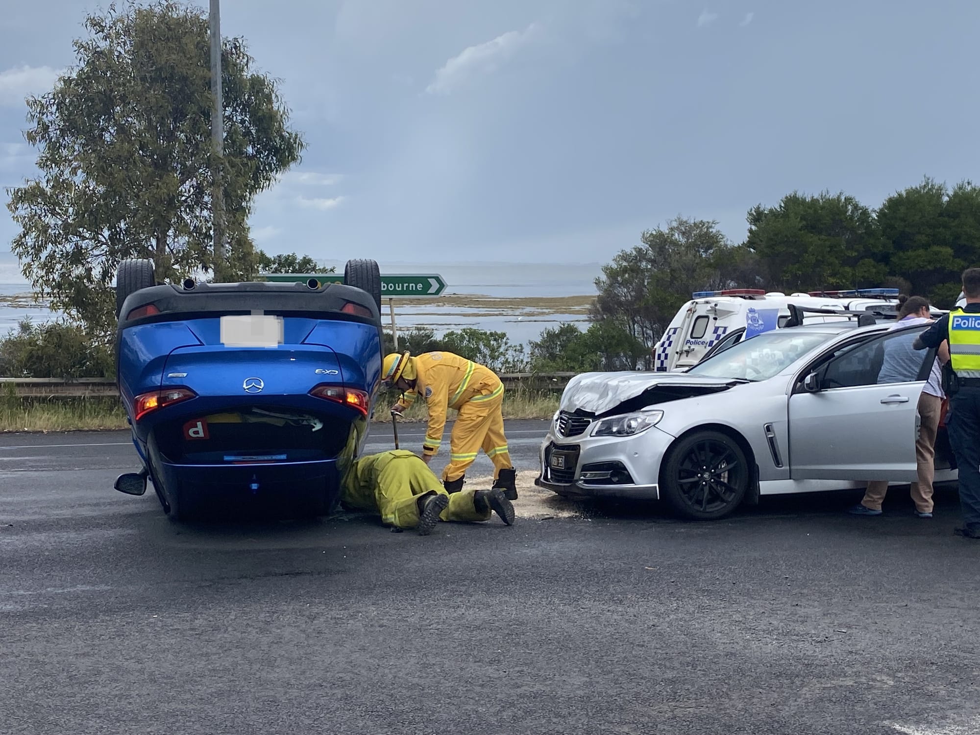 Two car collision causing delays at San Remo