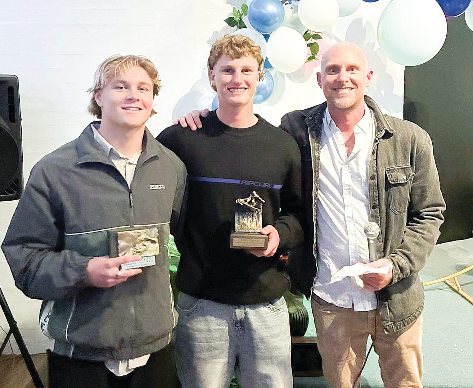 Lachie Eastwood, Ry Cicero and outgoing club captain Ash Easton. 