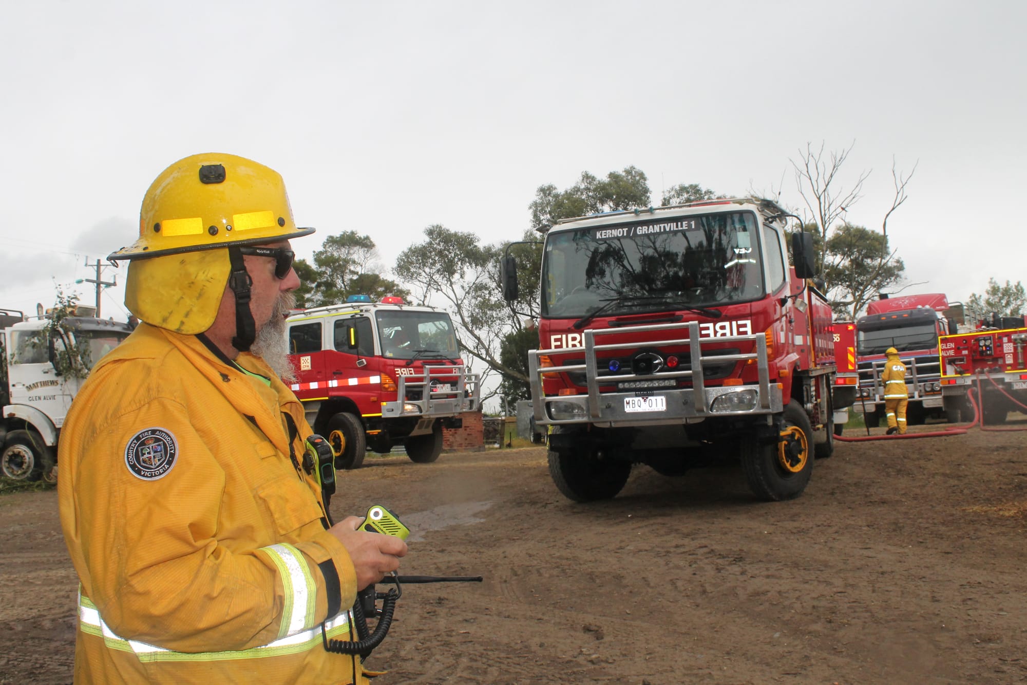 Incident Controller Damian O'Connor from the Bass Coast Group of Fire Brigades warned that fires in freshly baled hay are not uncommon if the hay is baled too green. B10_4825