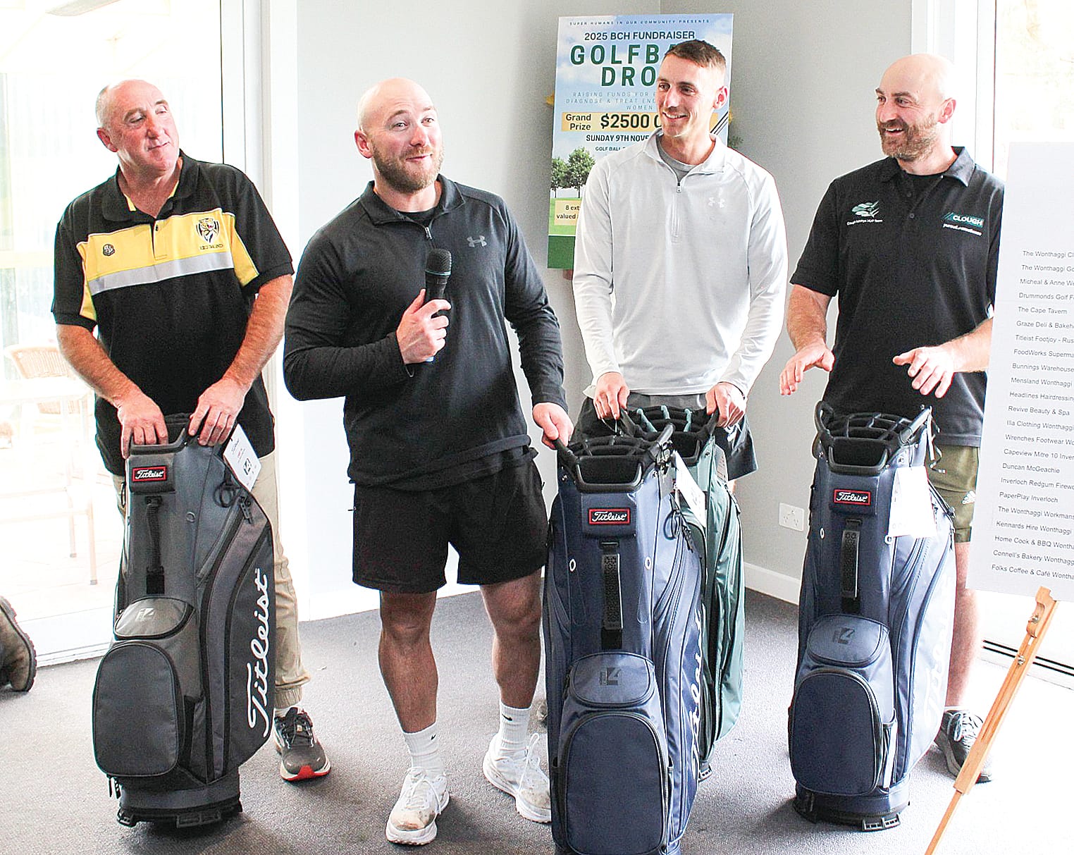 The winning men’s team at the annual Ambrose Golf Day fundraiser was Michael Farrell, Lochie Farrell, Hayden Farrell and Robert Farrell.
