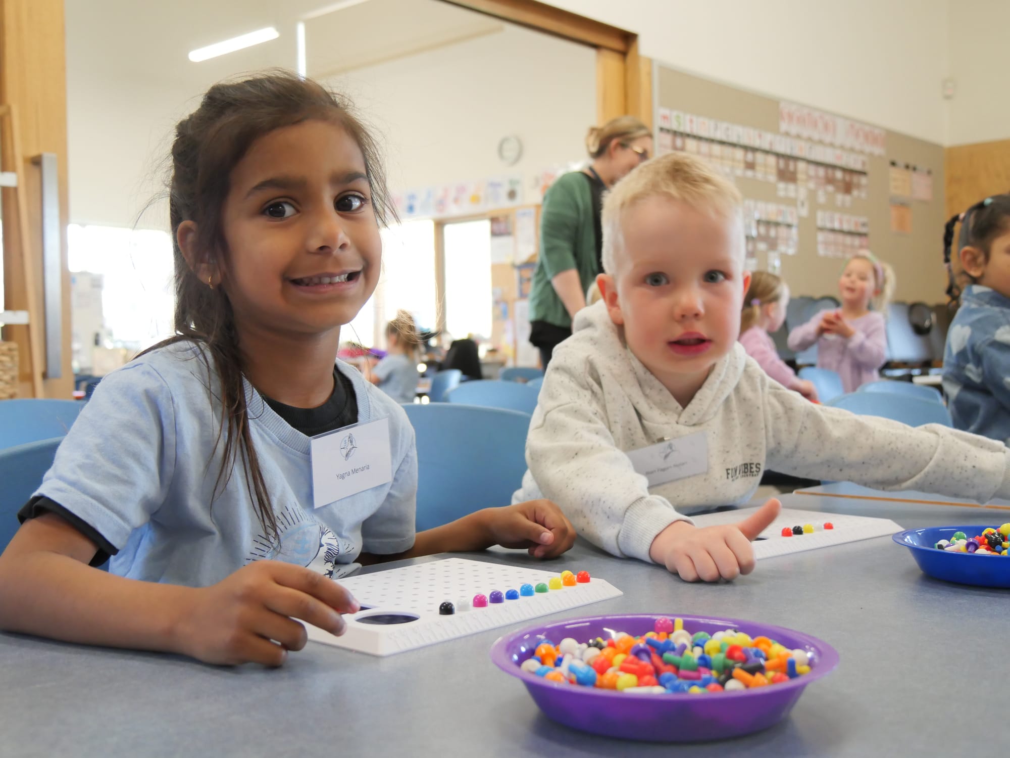 2026 Newhaven Preps Yagna and Rìan settle into class while their parents attend the parent information session.