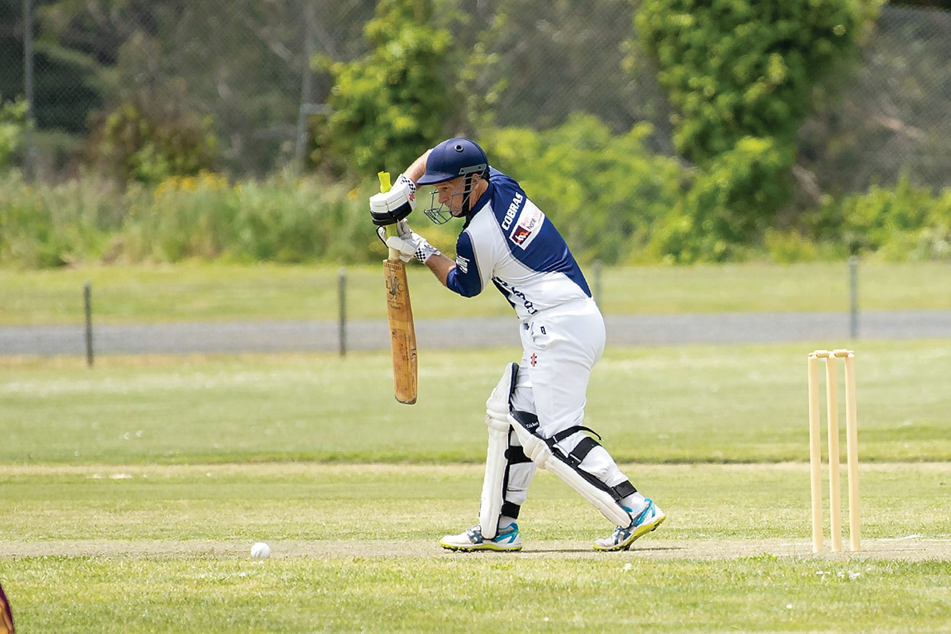Phillip Richards made eight runs for Korumburra in B1. Photo: Linda Jefferis.