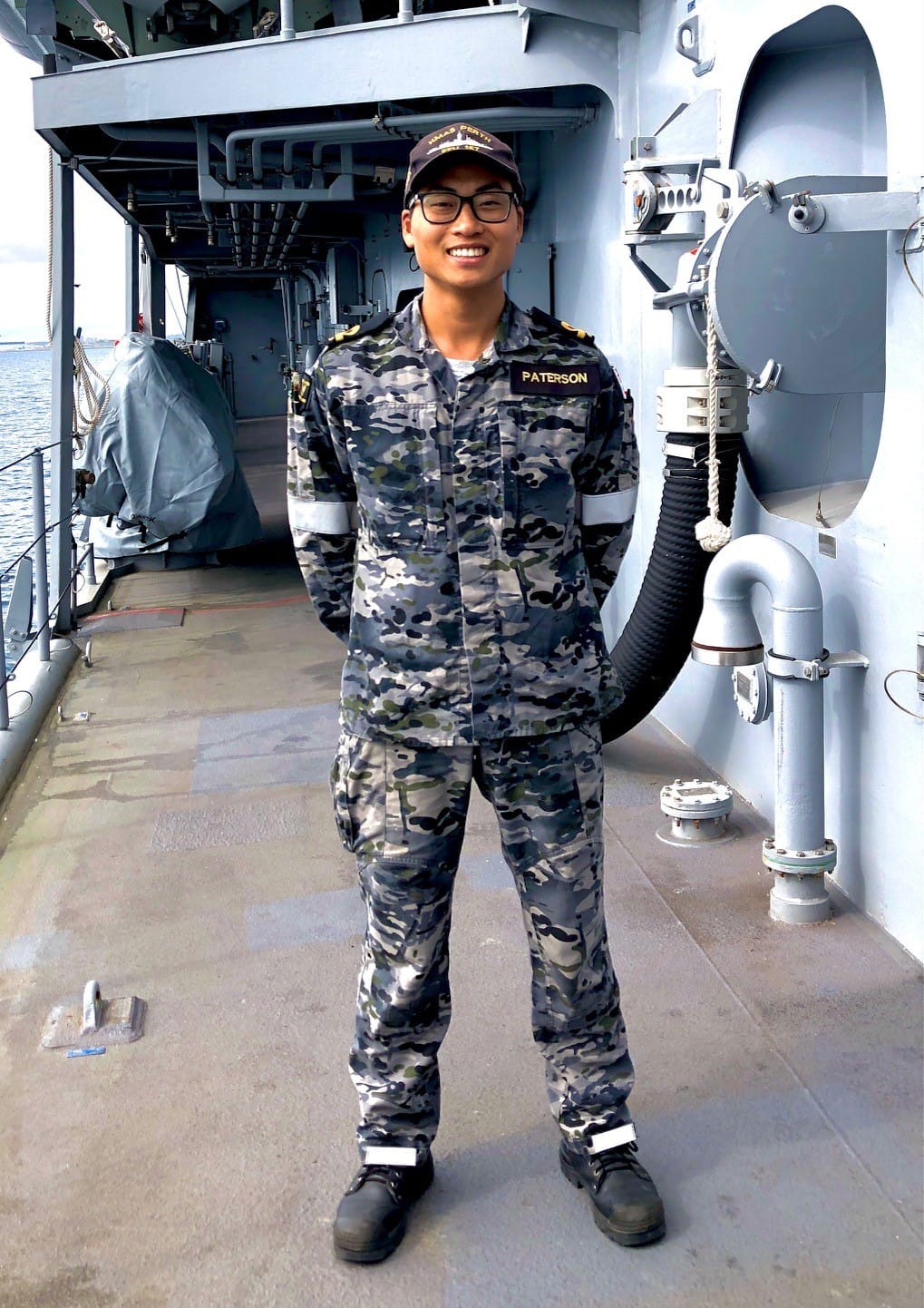 LEUT Jonty Paterson official portrait at sea. Jonty shared his story in the ADF. Photo: Department of Defence
