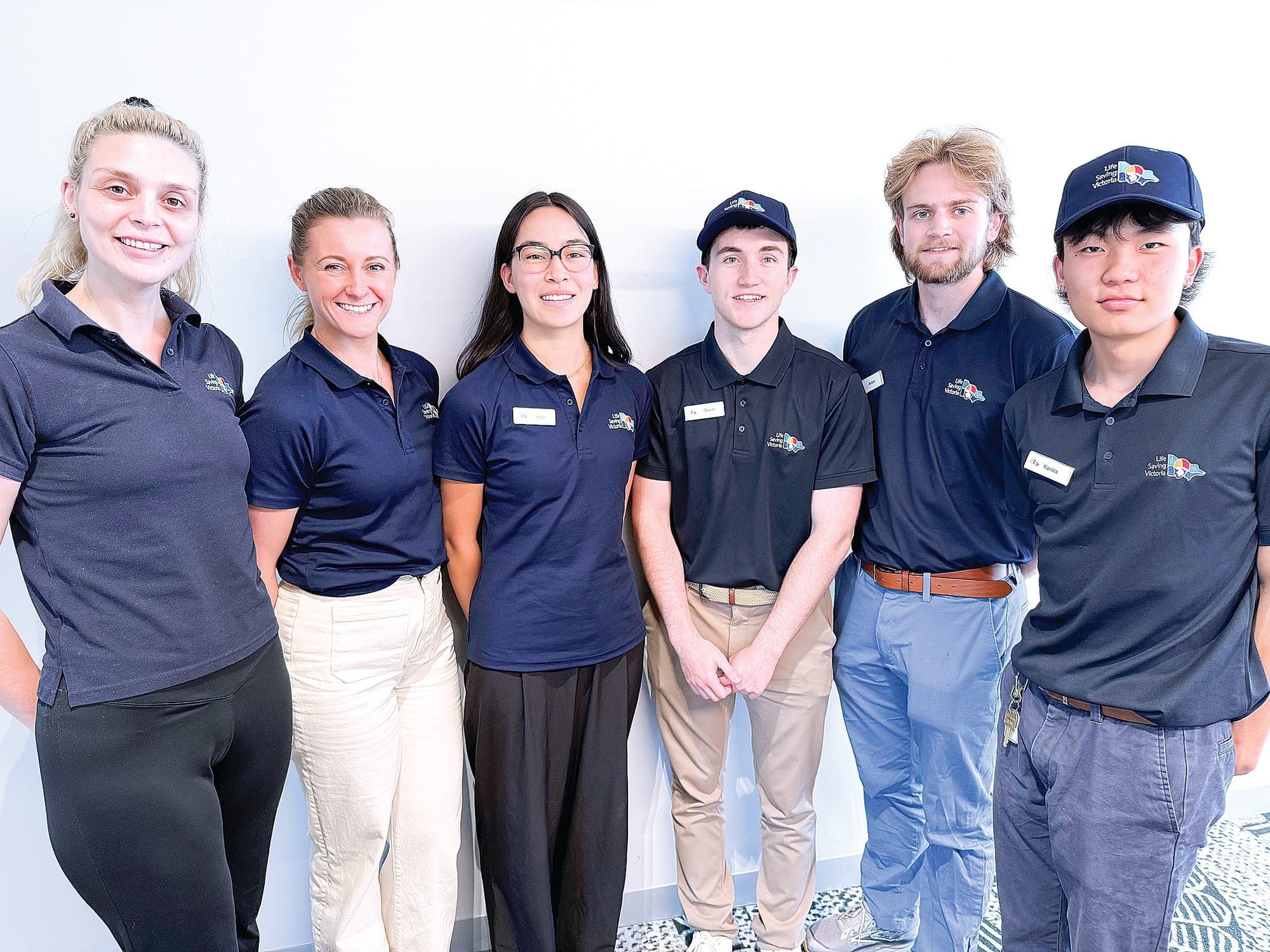 Members of Life Saving Victoria and Monash University conducted several community workshops in Bass Coast last week trialling possible new safe swimming signs ahead of this summer. They are Grace Strugnell, Dr Hannah Graefe, Kyra Lachance, Gavin Hill, Aidan Moore and Kanata Tanaka at Berninneit in Cowes last week.
