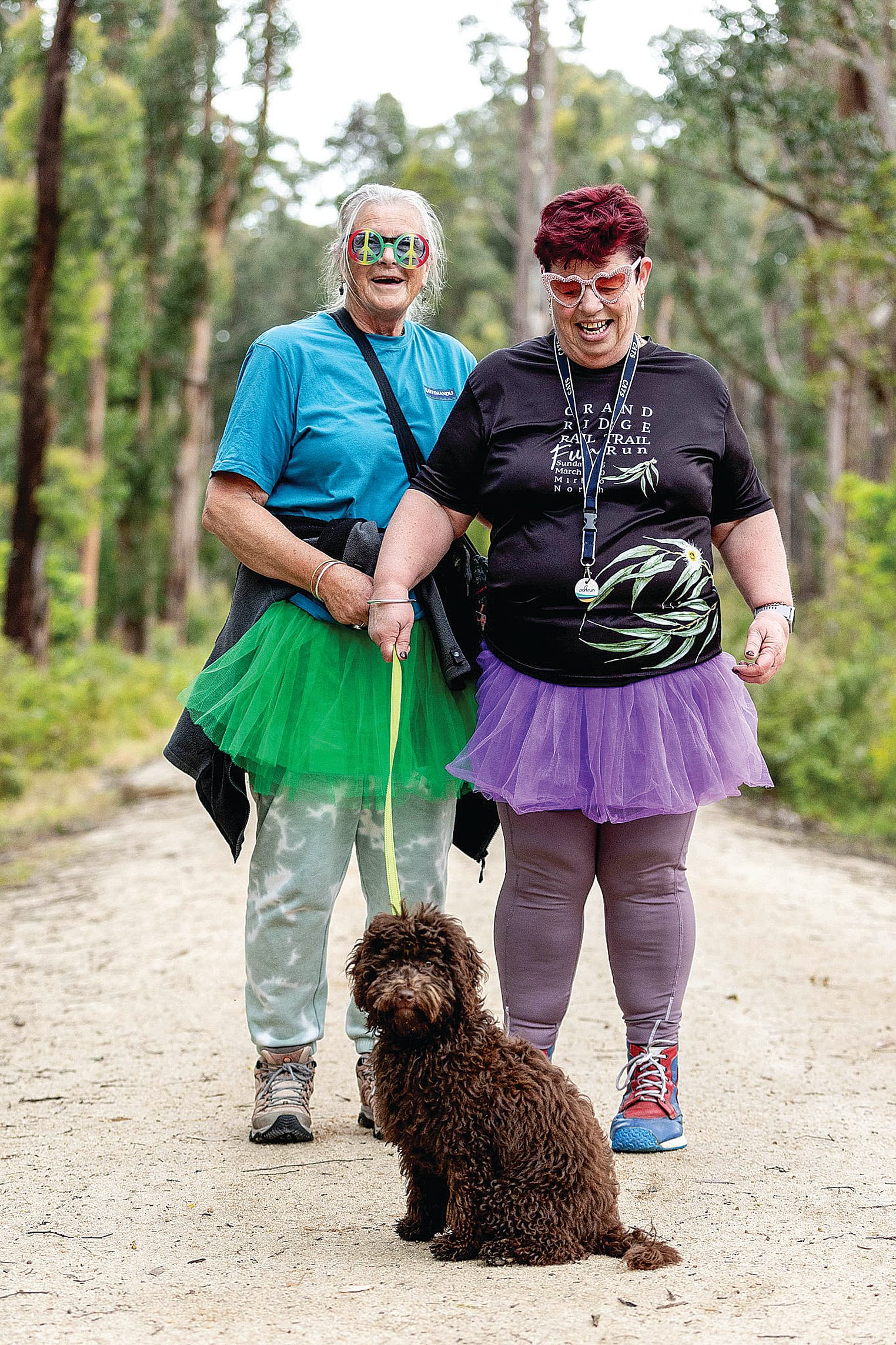 Tutus for the ladies at Mirboo North for the 22nd Grand Ridge Rail Trail park run.