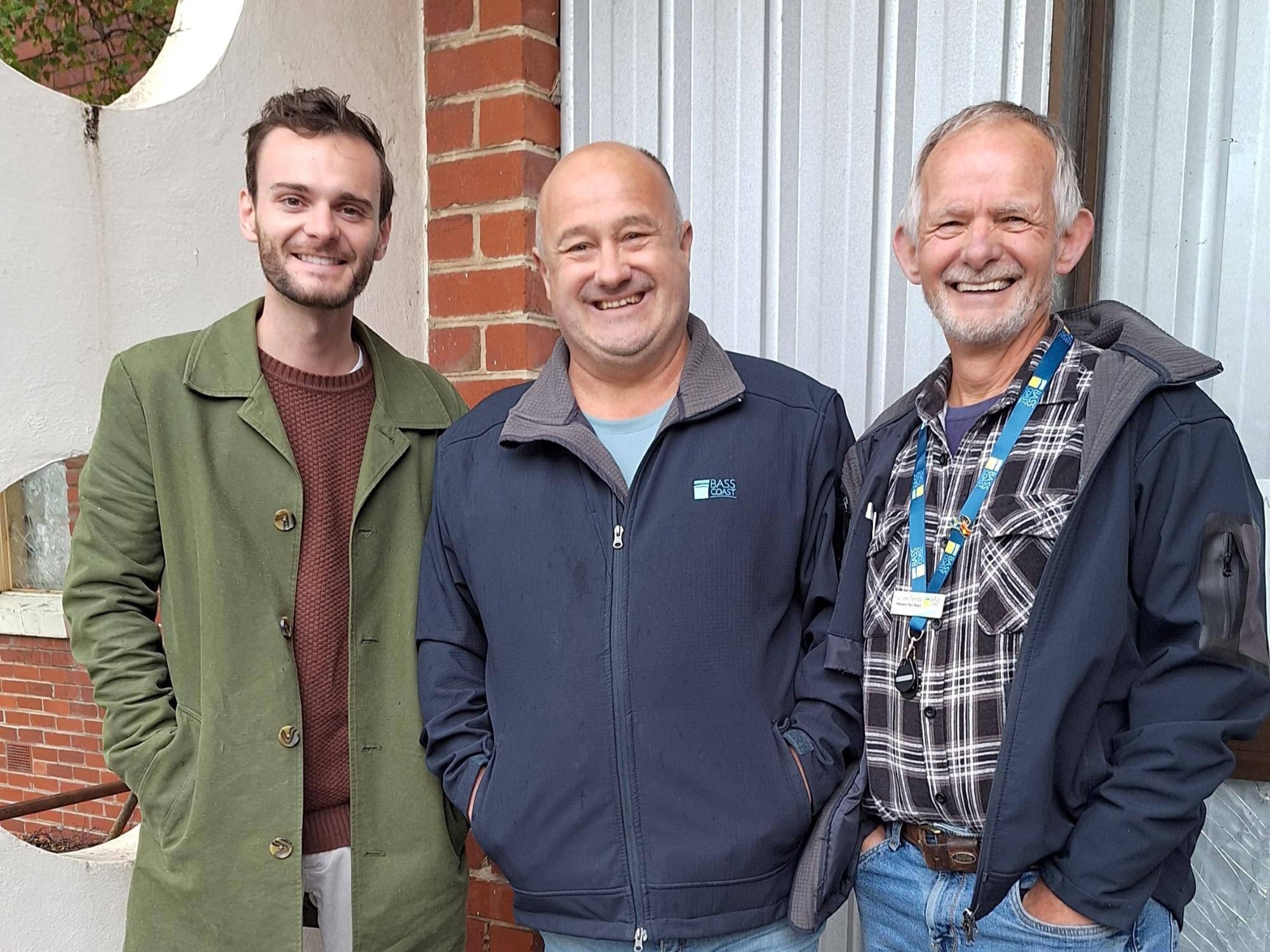 At the former Wonthaggi Secondary College site, from left, Cr Mat Morgan, Mayor Cr Brett Tessari and Cr Jon Temby with news that $632,000 in federal funding will help unlock the future of the long-vacant landmark.