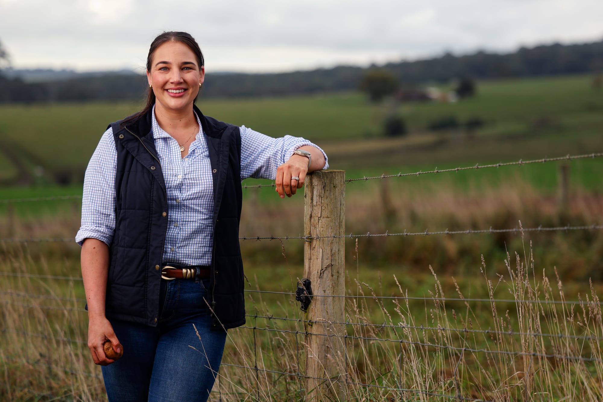 Cummaudo Farms operations manager Mariska Sartori on the family's Mirboo North property.