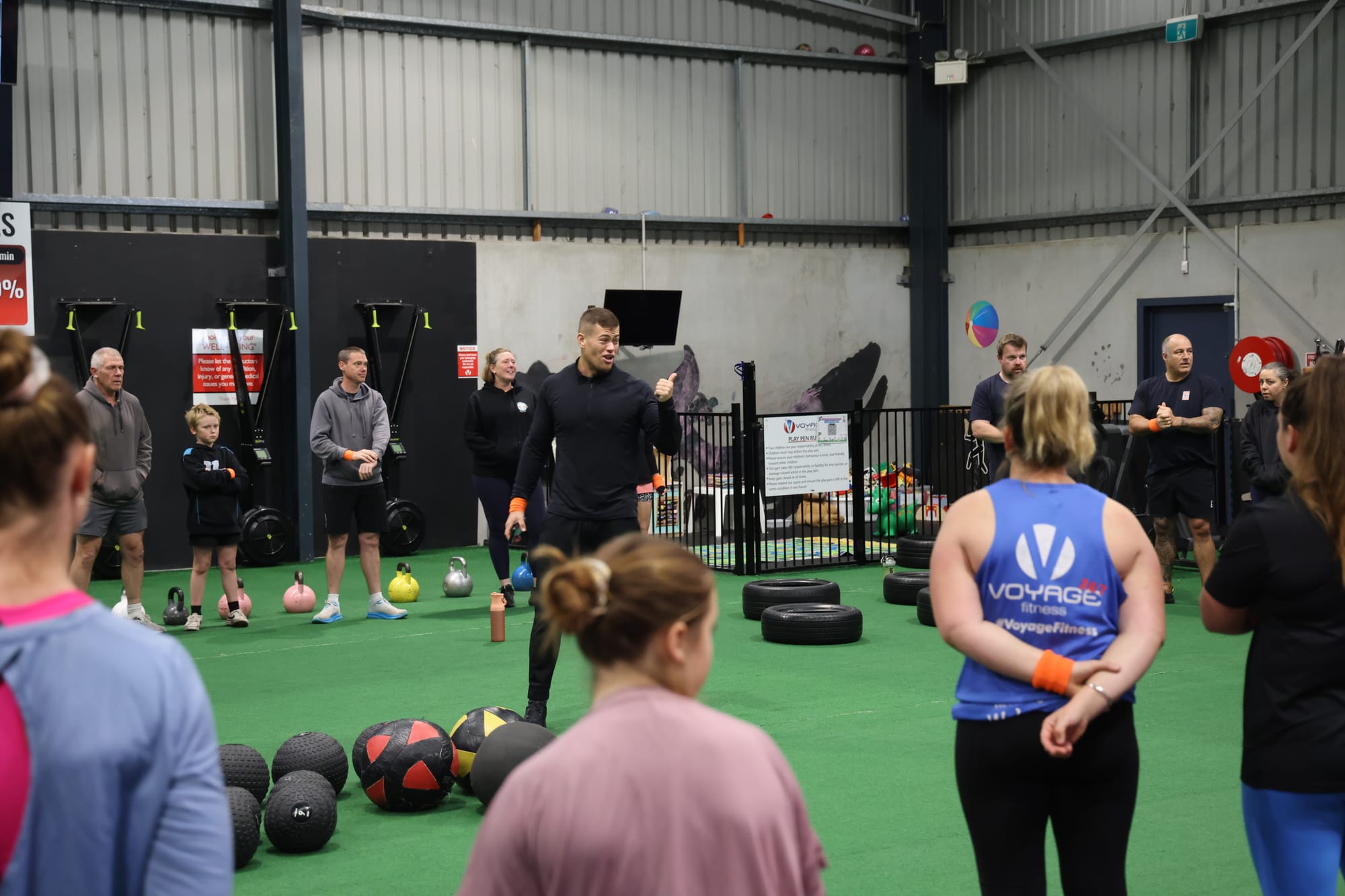 Voyage Fitness trainer Jackson Beesey did a great job with the group, leading everyone through a series of exercises.