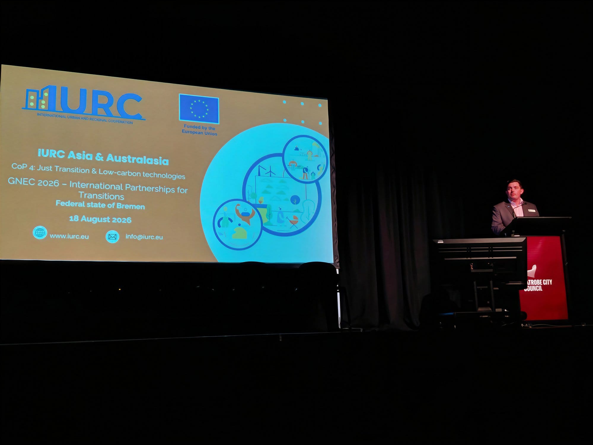 Cr Nathan Hersey speaking about the IURC program at the Gippsland New Energy Conference.
