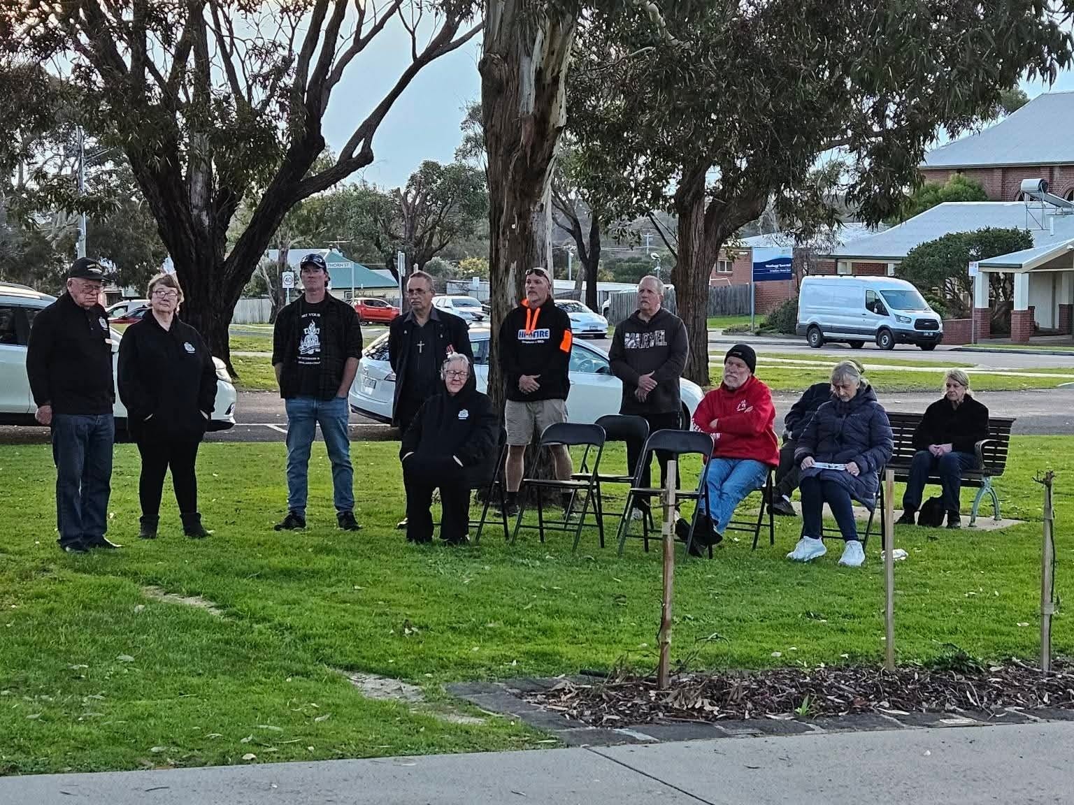 Community members gather at the Wonthaggi Cenotaph to commemorate Vietnam Veterans’ Day. Photo by Tony Ludgate.
