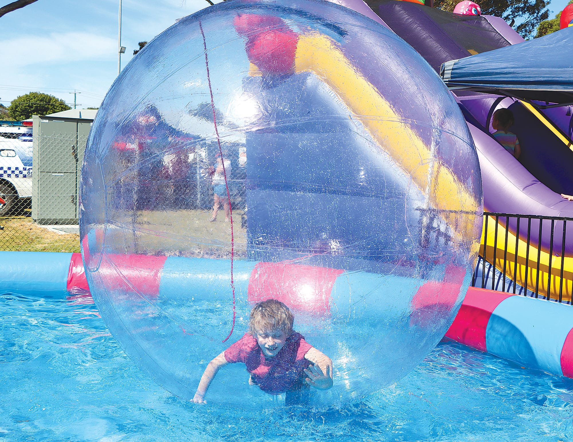 Jack has fun in his bubble at the 2025 show.