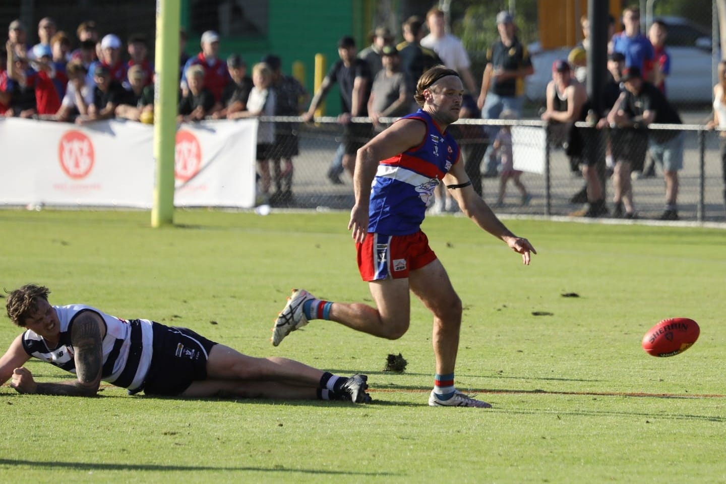 Phillip Island captain Jack Taylor chases the ball