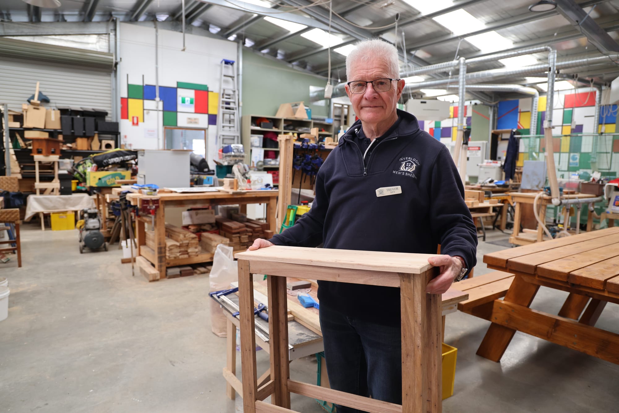 Inverloch Men’s Shed president Trevor Key is looking forward to welcome participants for a new furniture-making course.