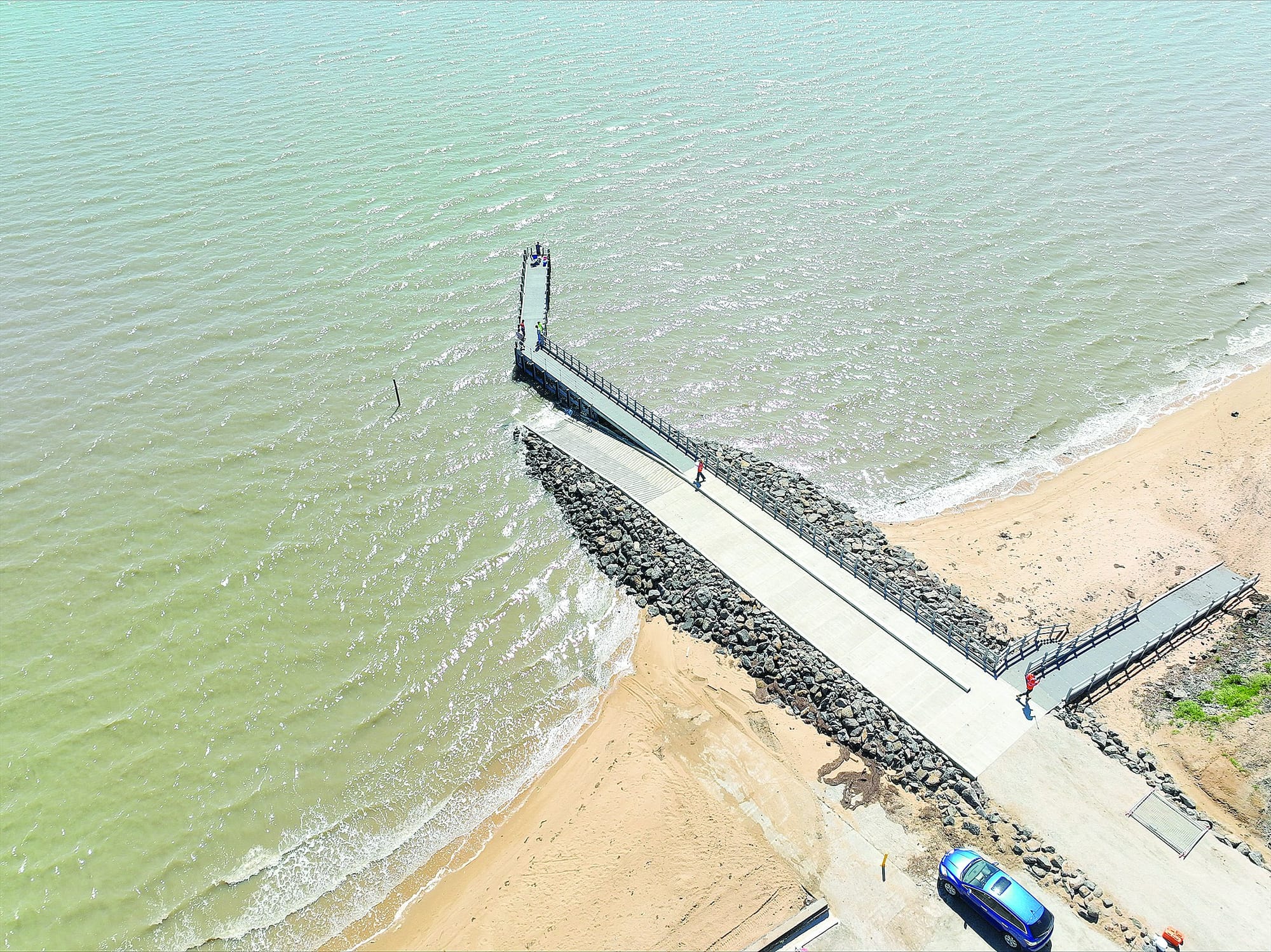 Lang Lang boat ramp and jetty from above