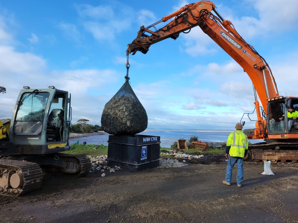 Rock wall underway at Inverloch post image
