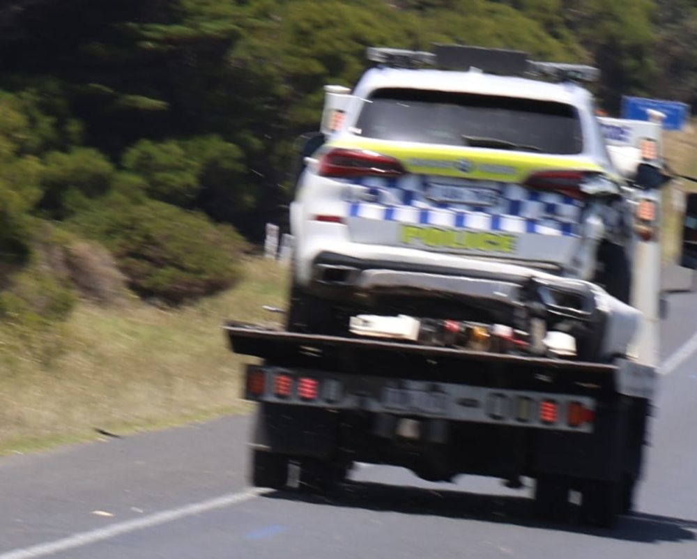 Traffic delayed on Phillip Island Road after police car hit post image