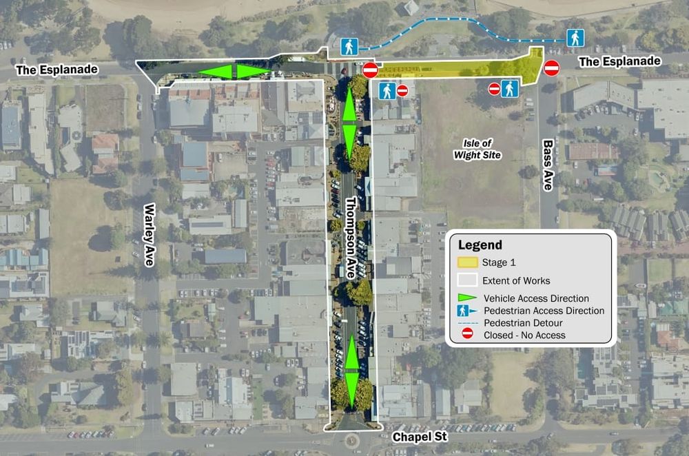 Road closures in Cowes as work gets underway on the Cowes Foreshore Precinct post image
