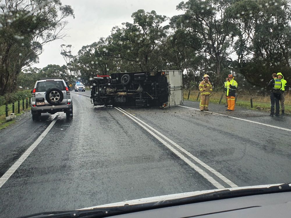 No injuries after truck rollover post image