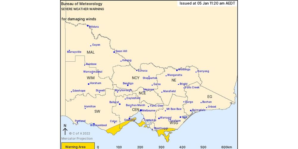 Peak gusts of 90km/h expected this afternoon post image