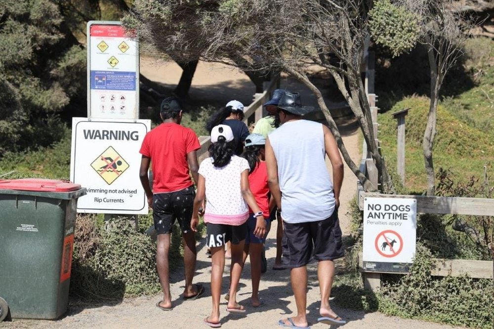 Finally, a bigger better beach warning sign at Forrest Caves post image
