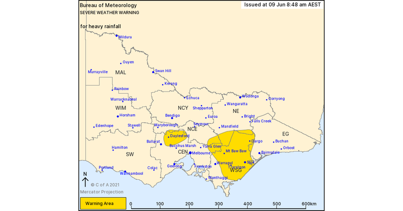 Severe weather warning for heavy rainfall post image
