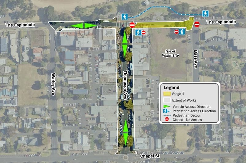 Road closures in Cowes as work gets underway on the Cowes Foreshore Precinct post image