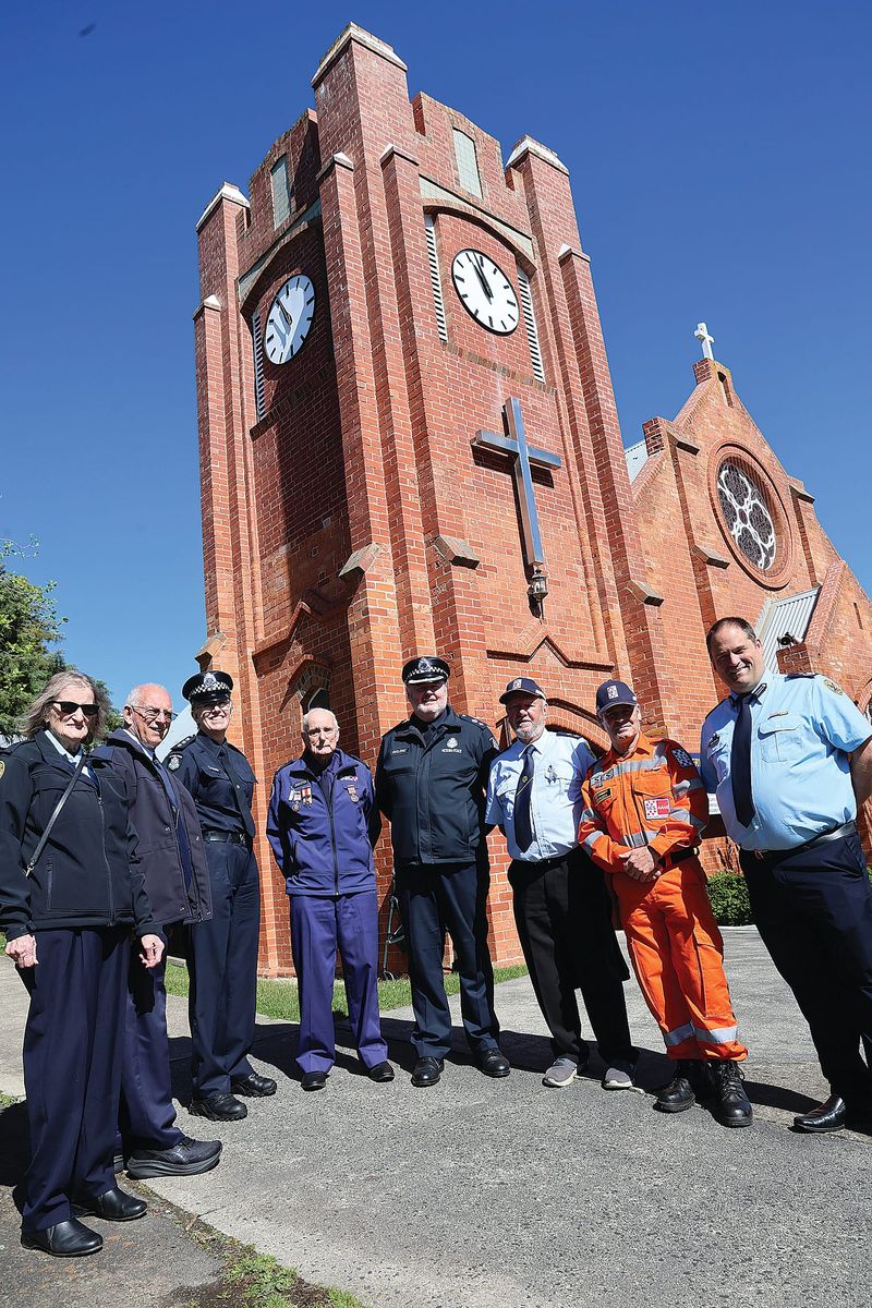 Services gather on a blue day for police post image