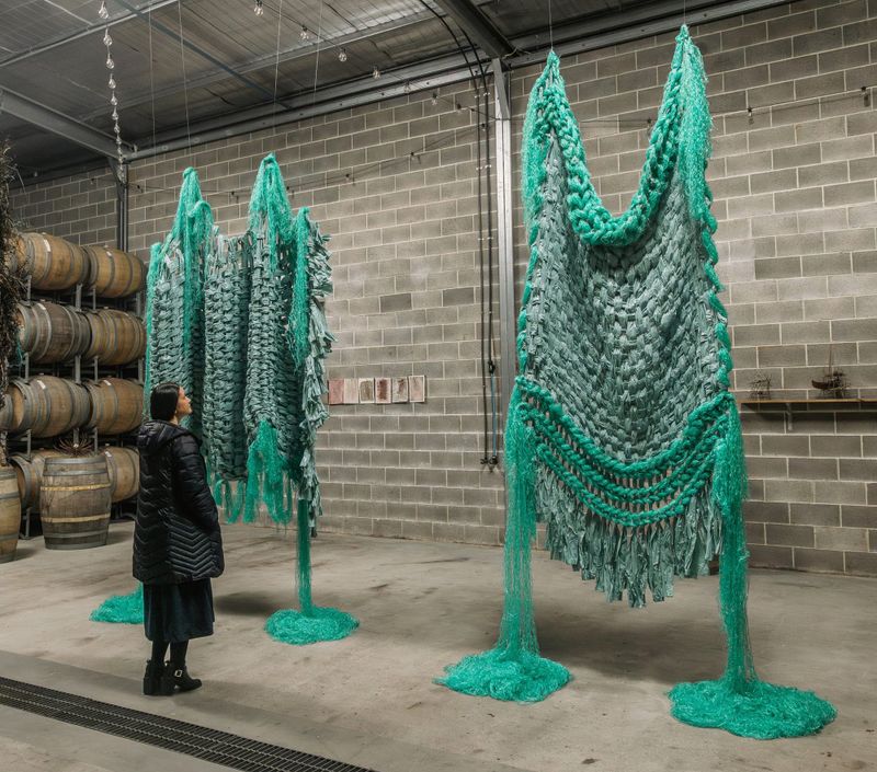 Fish Creek artist weaves Gippsland farm waste into Geelong design fair post image