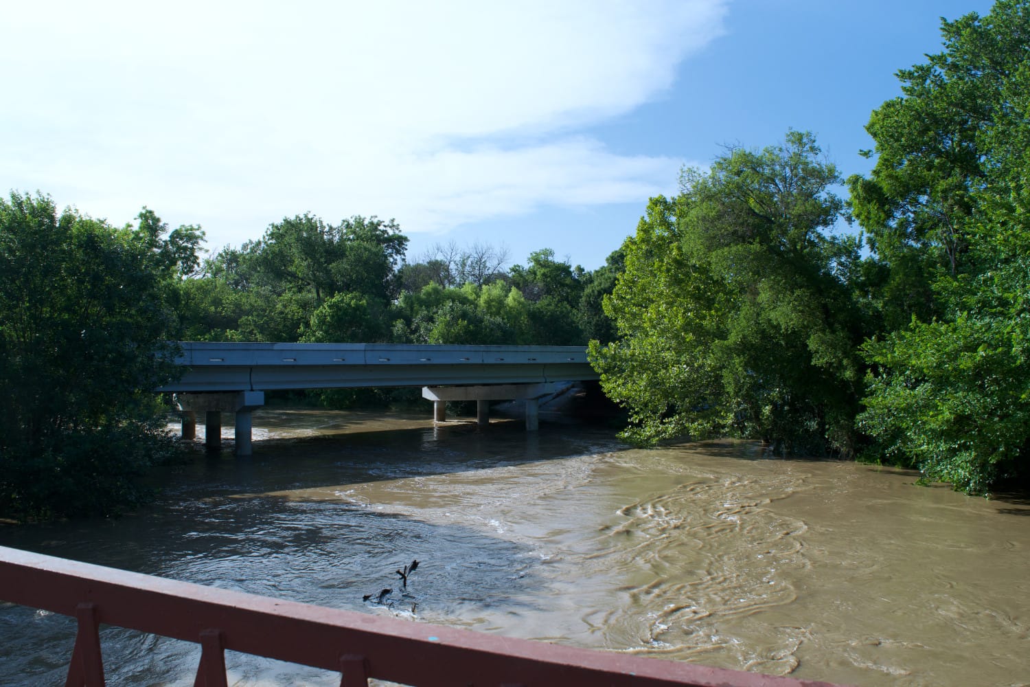 The new bridge for Old Alton Road over Hickory Creek in Denton, Texas