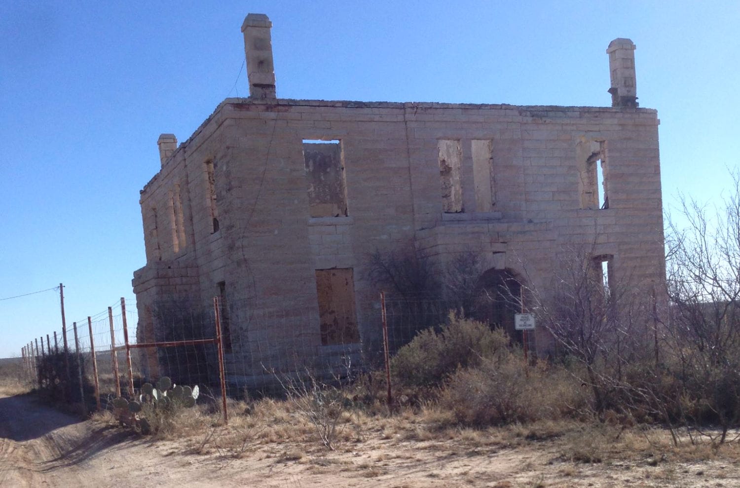 The old Reagan County courthouse in Stiles, Texas