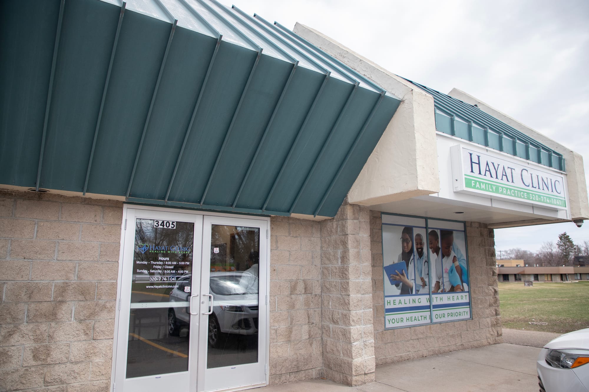 A medical clinic is pictured. 