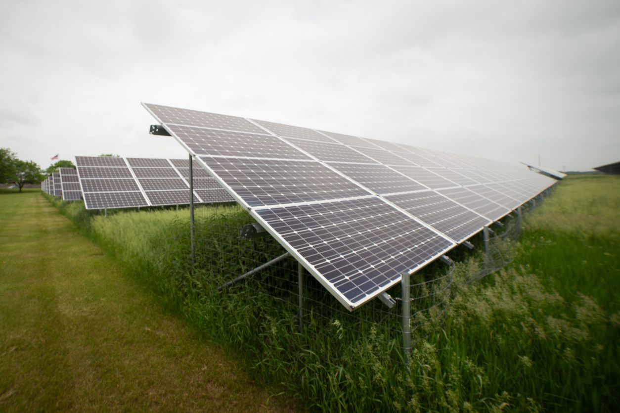Solar-arrays-abut-the-St.-Cloud-recovery-facility,-shown-here-June-13,-2022.-(Shannon-Rathmanner-for-The-Optimist)