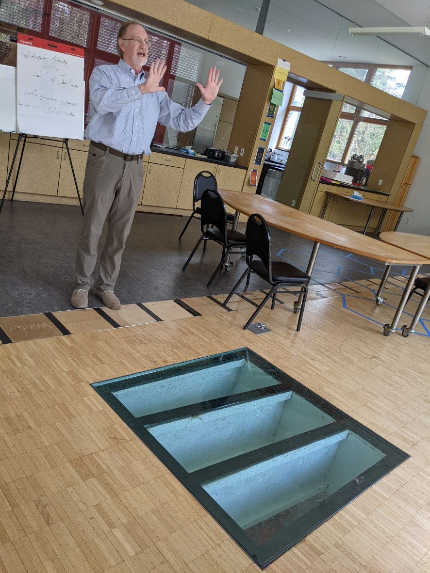 Natural-lights-reaches-the-lower-level-of-the-BioHaus-through-a-skylight-in-the-floor.-(Nora-Hertel-for-The-Optimist)