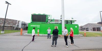 A generator burns biofuel at a St. Cloud facility