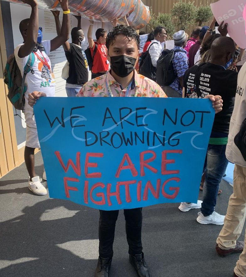 Jobod-Silk,-youth-activist-from-Marshall-Islands,-at-COP27-in-Sharm-el-Sheikh,-Egypt,-in-November-2022.-(Courtesy-of-Jervon-Sands)