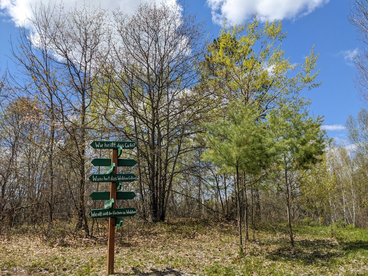 Signs-in-German-direct-campers-around-the-Concordia-Language-Villages-on-May-23,-2022-near-Bemidji,-Minn.-(Nora-Hertel-for-The-Optimist)