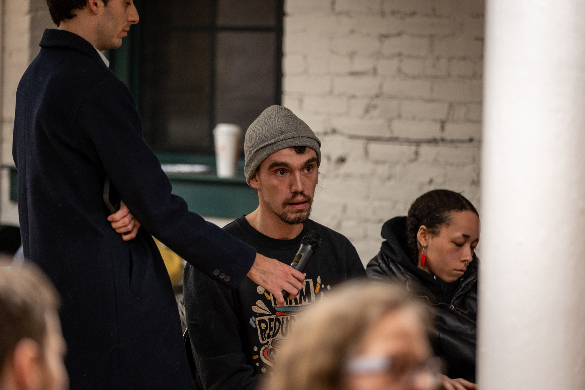 Theo Fountain speaks at community meeting on mobile services