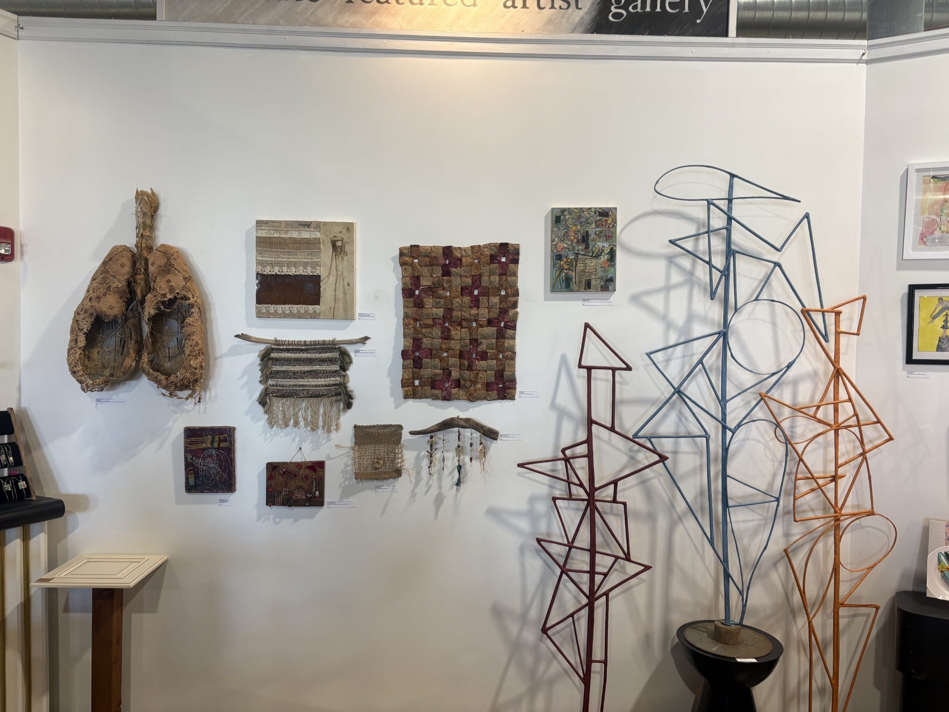 The Recreate Gallery inside the Resource Exchange, with artwork made from reclaimed materials on display.