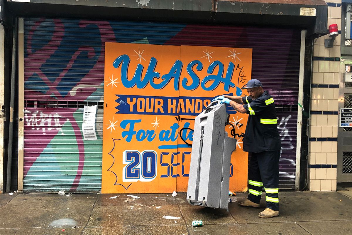 Broken hand-washing stations removed from Kensington Avenue, moving to Brewerytown