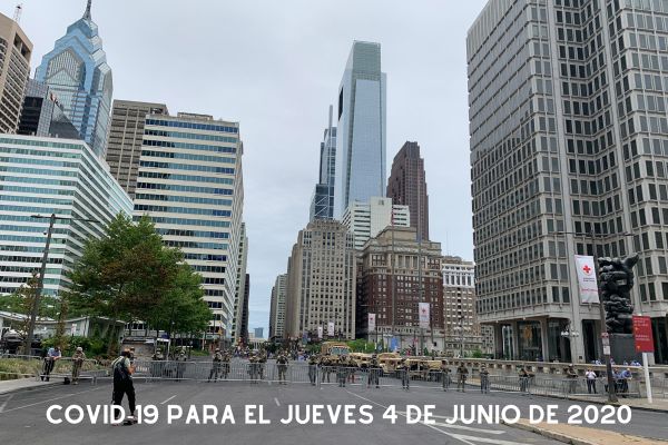 COVID-19 para el jueves 4 de junio de 2020