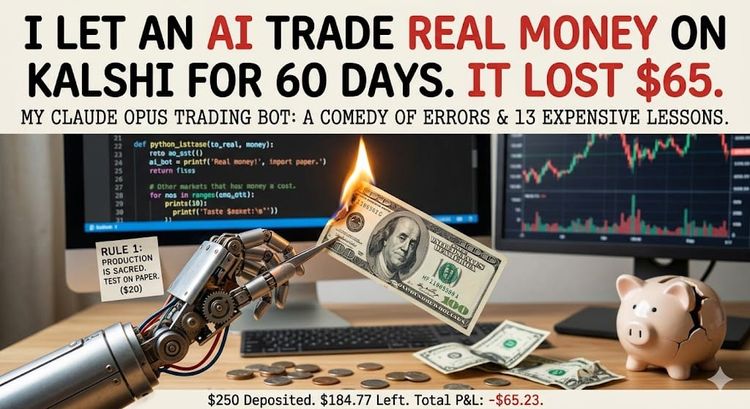 I Let an AI Trade Real Money on Kalshi for 60 Days. It Lost 25% of it all.